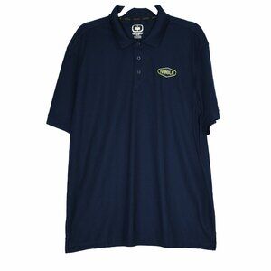 OGIO Mens Navy Dri Fit Embroidered Logo Polo Shirt Collared Short Sleeve Size XL